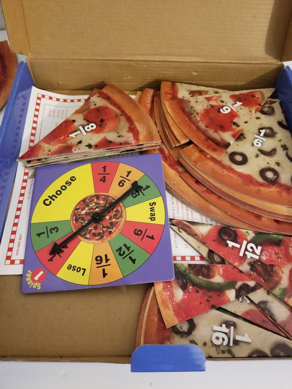 Learning Resources Pizza Fraction Fun math educational board game Homeschool